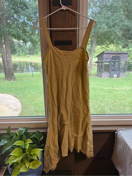 Homefrocks Dresses & Skirts - Homefrocks 100% linen mustard yellow dress size medium